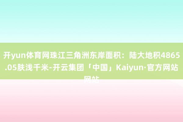 开yun体育网珠江三角洲东岸面积：陆大地积4865.05肤浅千米-开云集团「中国」Kaiyun·官方网站