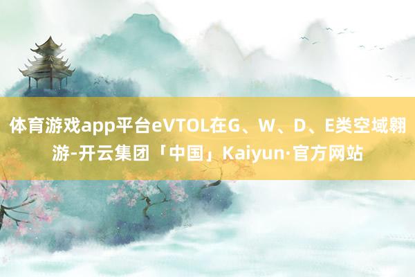 体育游戏app平台eVTOL在G、W、D、E类空域翱游-开云集团「中国」Kaiyun·官方网站