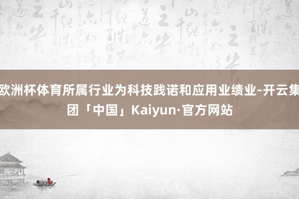 欧洲杯体育所属行业为科技践诺和应用业绩业-开云集团「中国」Kaiyun·官方网站