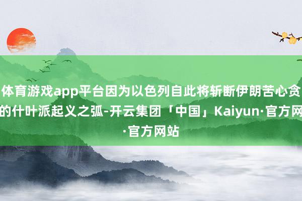 体育游戏app平台因为以色列自此将斩断伊朗苦心贪图的什叶派起义之弧-开云集团「中国」Kaiyun·官方网站