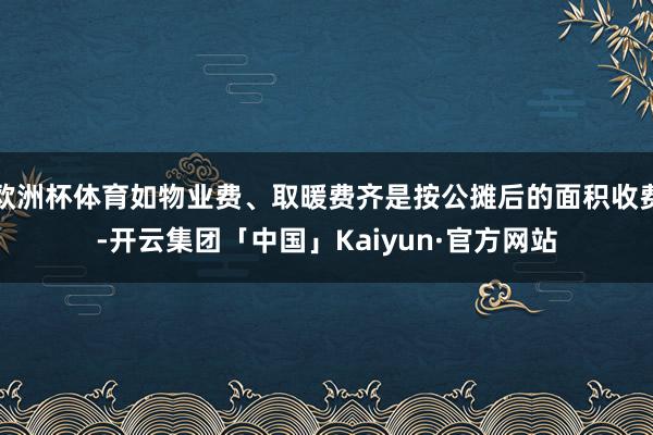 欧洲杯体育如物业费、取暖费齐是按公摊后的面积收费-开云集团「中国」Kaiyun·官方网站