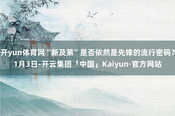 开yun体育网“新及第”是否依然是先锋的流行密码？1月3日-开云集团「中国」Kaiyun·官方网站