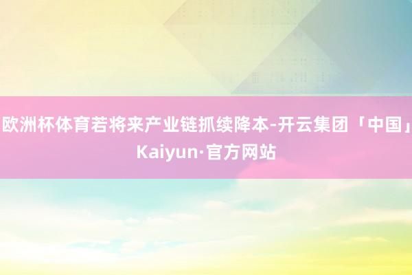 欧洲杯体育若将来产业链抓续降本-开云集团「中国」Kaiyun·官方网站