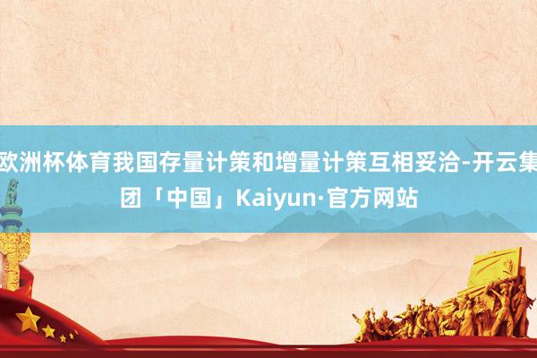 欧洲杯体育我国存量计策和增量计策互相妥洽-开云集团「中国」Kaiyun·官方网站