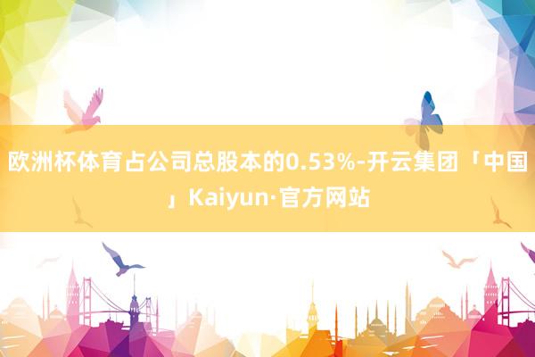 欧洲杯体育占公司总股本的0.53%-开云集团「中国」Kaiyun·官方网站