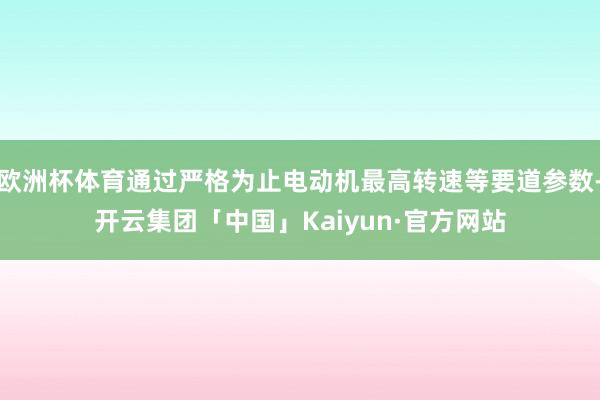 欧洲杯体育通过严格为止电动机最高转速等要道参数-开云集团「中国」Kaiyun·官方网站