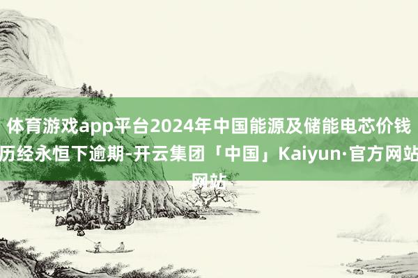 体育游戏app平台2024年中国能源及储能电芯价钱历经永恒下逾期-开云集团「中国」Kaiyun·官方网站