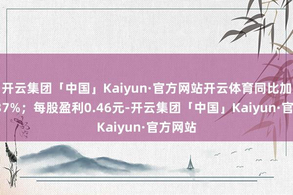 开云集团「中国」Kaiyun·官方网站开云体育同比加多21.37%；每股盈利0.46元-开云集团「中国」Kaiyun·官方网站