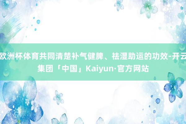 欧洲杯体育共同清楚补气健脾、祛湿助运的功效-开云集团「中国」Kaiyun·官方网站