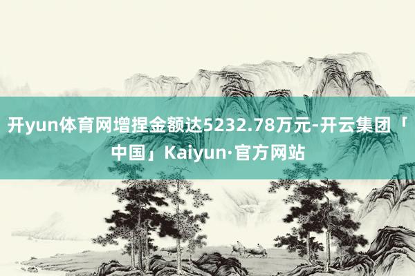 开yun体育网增捏金额达5232.78万元-开云集团「中国」Kaiyun·官方网站