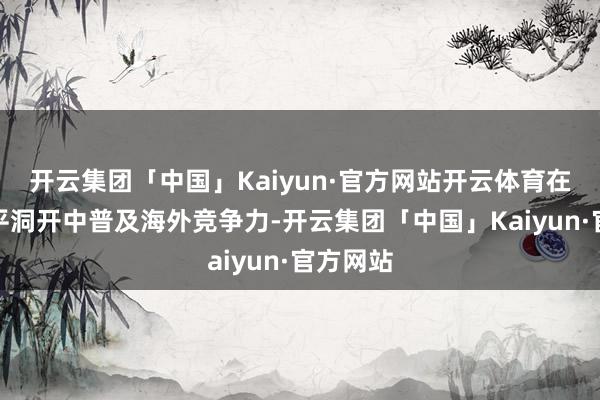 开云集团「中国」Kaiyun·官方网站开云体育在更高水平洞开中普及海外竞争力-开云集团「中国」Kaiyun·官方网站