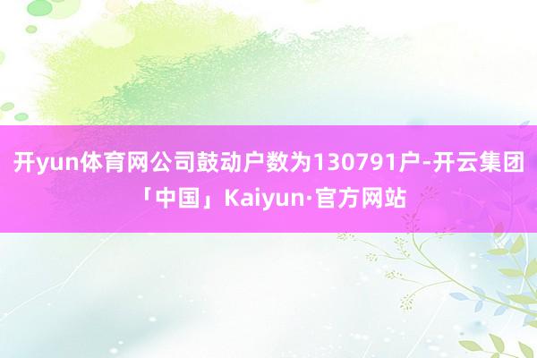 开yun体育网公司鼓动户数为130791户-开云集团「中国」Kaiyun·官方网站
