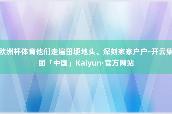 欧洲杯体育他们走遍田埂地头、深刻家家户户-开云集团「中国」Kaiyun·官方网站